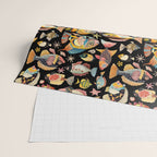 Whimsical Underwater World Multicolor Fish Pattern Black Wrapping Paper Gallery Image 2