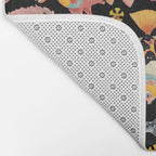 Whimsical Underwater World Multicolor Fish Pattern Black Bath Mat Gallery Image 2