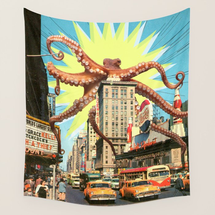 Attack of the Octopus Wall Tapestry Gallery Image 4