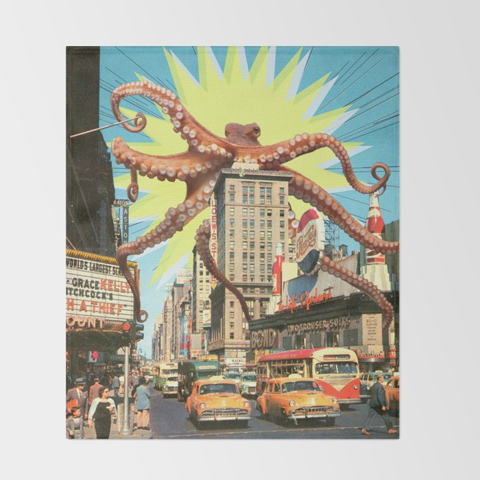 Attack of the Octopus Throw Blanket Gallery Image 2