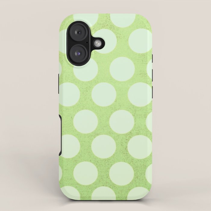 Linden Green Dots iPhone Case Gallery Image 1