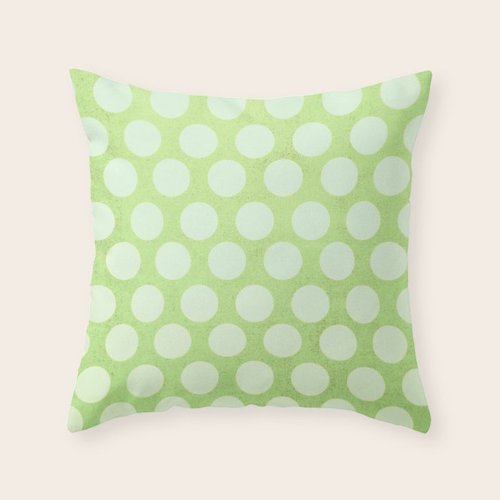 Linden Green Dots Throw Pillow Gallery Image 1
