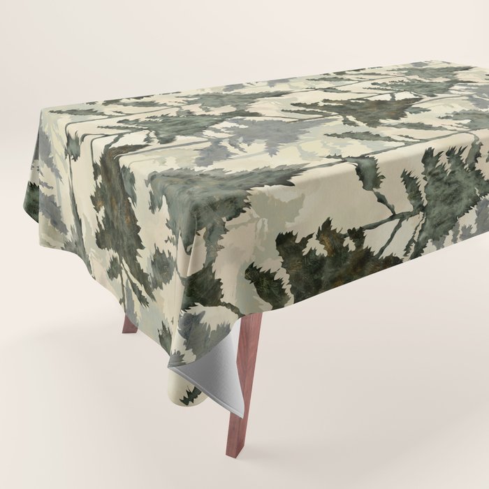 Enchanted Watercolor Pine Forest Tablecloth Gallery Image 1