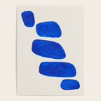 Minimalist Modern Mid Century Colorful Abstract Shapes Phthalo Blue Native Pebbles Stacked Poster Gallery Image 4