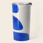 Minimalist Modern Mid Century Colorful Abstract Shapes Phthalo Blue Native Pebbles Stacked Travel Mug Gallery Image 2