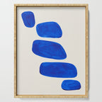 Minimalist Modern Mid Century Colorful Abstract Shapes Phthalo Blue Native Pebbles Stacked Serving Tray Gallery Image 1