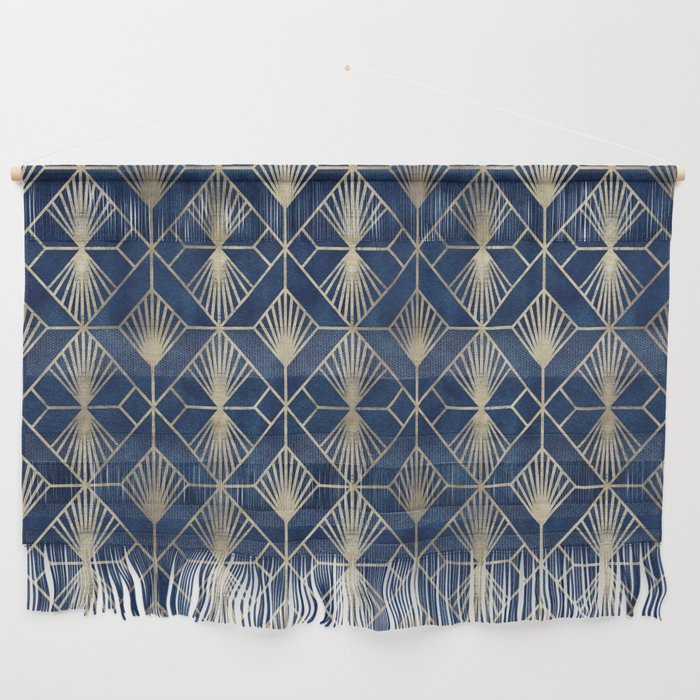 Art Deco Diamonds in Navy and Gold Wall Hanging Gallery Image 1