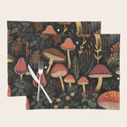 Dark Forest Magic Mushrooms Art Placemat Gallery Image 1