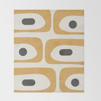 Mid Century Modern Piquet Pattern in Mustard Gold Charcoal Cream  Throw Blanket Gallery Image 2