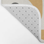 Mid Century Modern Piquet Pattern in Mustard Gold Charcoal Cream  Bath Mat Gallery Image 2