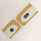 Mid Century Modern Piquet Pattern in Mustard Gold Charcoal Cream  Yoga Mat Gallery Image 1