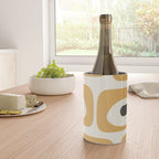 Mid Century Modern Piquet Pattern in Mustard Gold Charcoal Cream  Wine Chiller Gallery Image 4