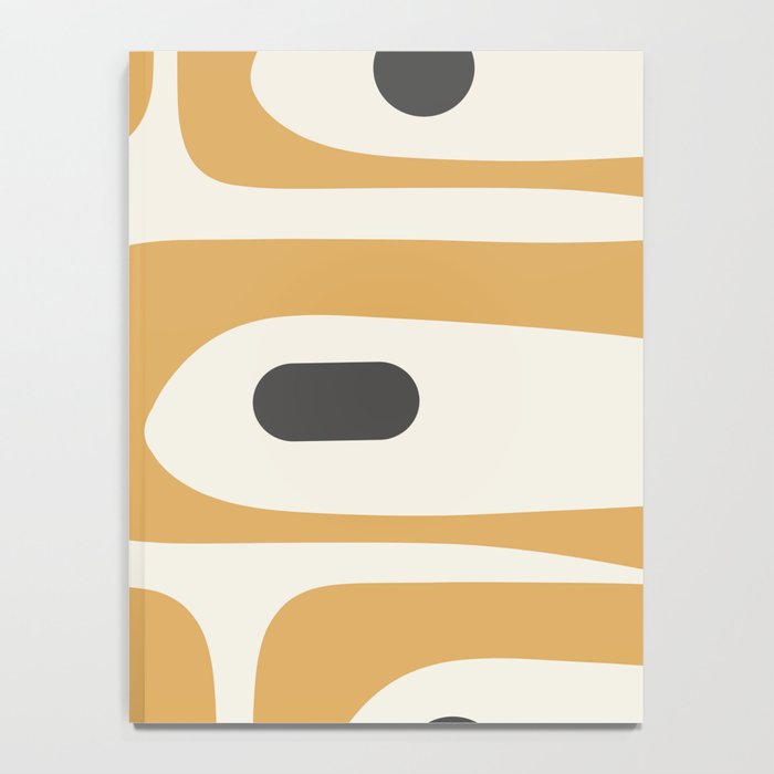Mid Century Modern Piquet Pattern in Mustard Gold Charcoal Cream  Notebook Gallery Image 4