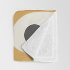 Mid Century Modern Piquet Pattern in Mustard Gold Charcoal Cream  Throw Blanket Gallery Image 3