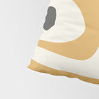 Mid Century Modern Piquet Pattern in Mustard Gold Charcoal Cream  Pillow Sham Gallery Image 4