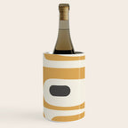 Mid Century Modern Piquet Pattern in Mustard Gold Charcoal Cream  Wine Chiller Gallery Image 3