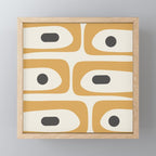 Mid Century Modern Piquet Pattern in Mustard Gold Charcoal Cream  Mini Art Print Gallery Image 1