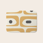 Mid Century Modern Piquet Pattern in Mustard Gold Charcoal Cream  Bath Mat Gallery Image 1