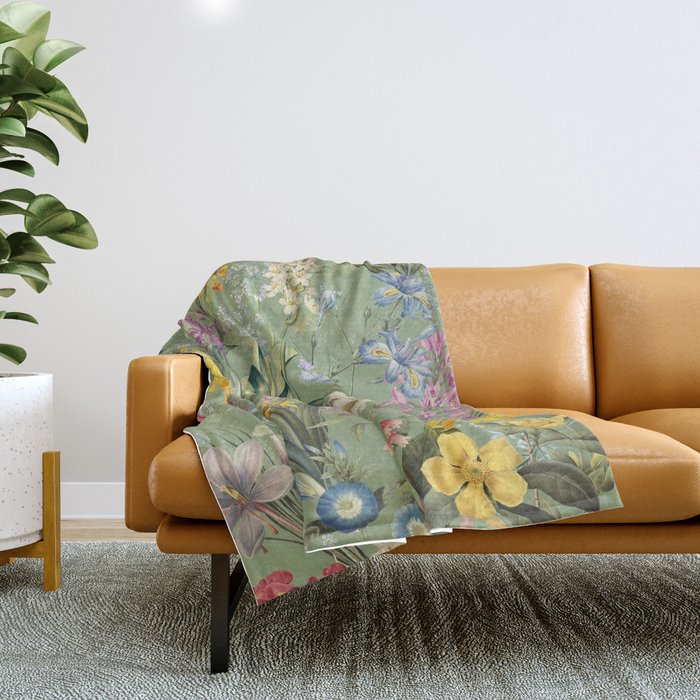 Isolated Blooms II Throw Blanket Gallery Image 1