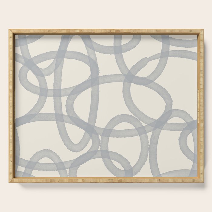 Watercolor Circles - Blue Cream Serving Tray Gallery Image 1