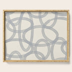 Watercolor Circles - Blue Cream Serving Tray Gallery Image 1