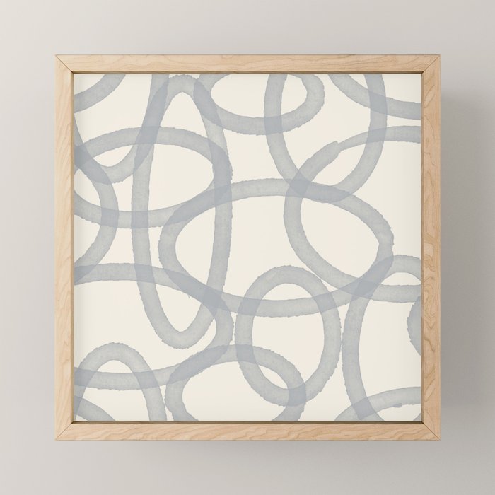Watercolor Circles - Blue Cream Mini Art Print Gallery Image 1