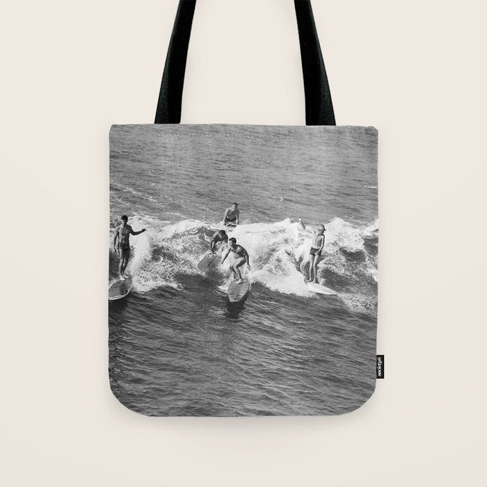 Guys On A Wave Tote Bag Gallery Image 1