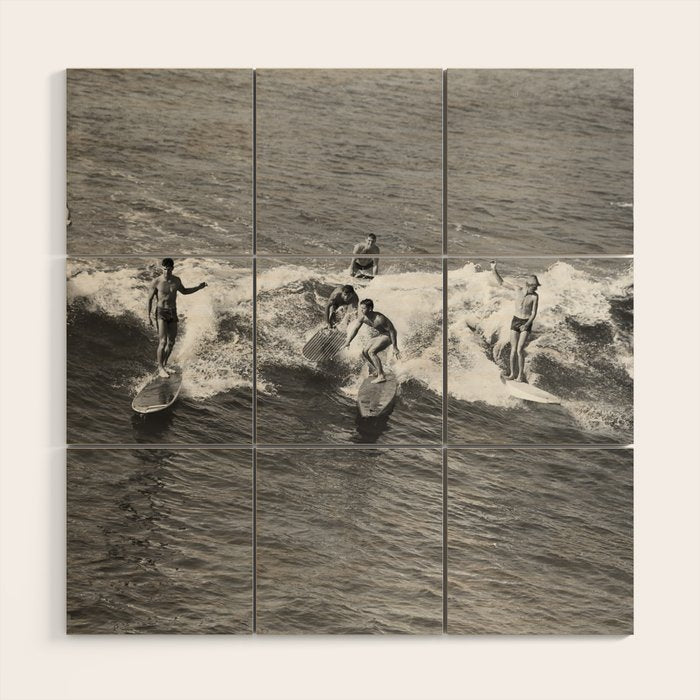 Guys On A Wave Wood Wall Art Gallery Image 1