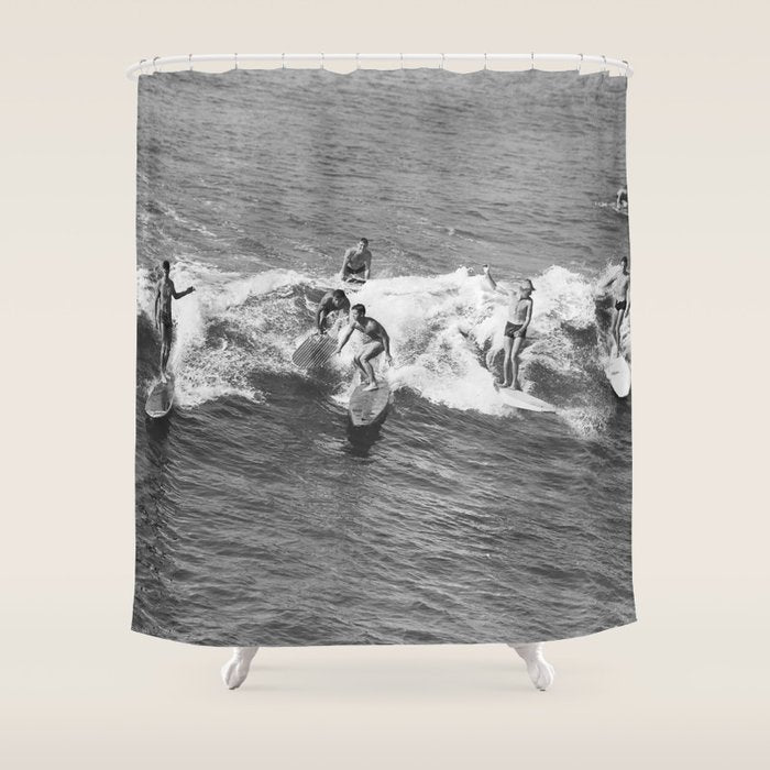 Guys On A Wave Shower Curtain Gallery Image 1