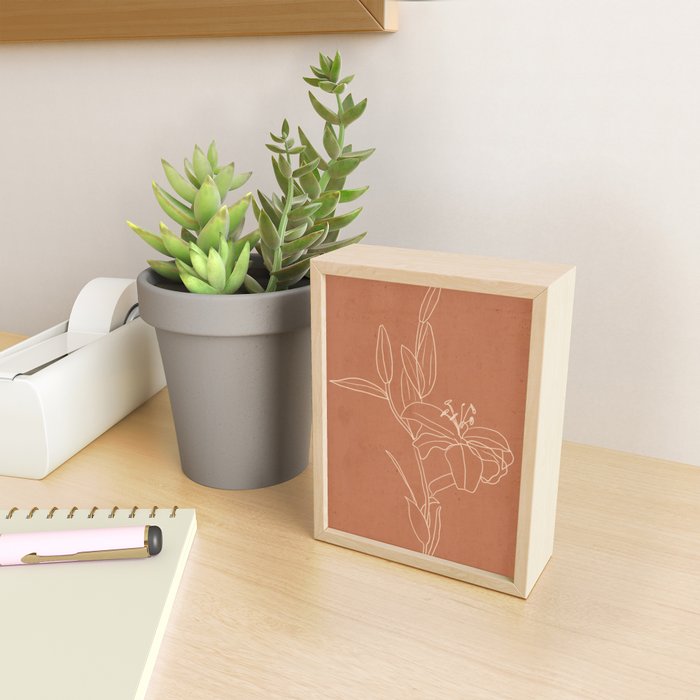  Lily Flower Line Drawing 2 Mini Art Print Gallery Image 2
