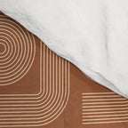 Geometric Lines in Terracotta and Beige 76 (Mid century Midern Rainbow Abstract) Comforter Gallery Image 4