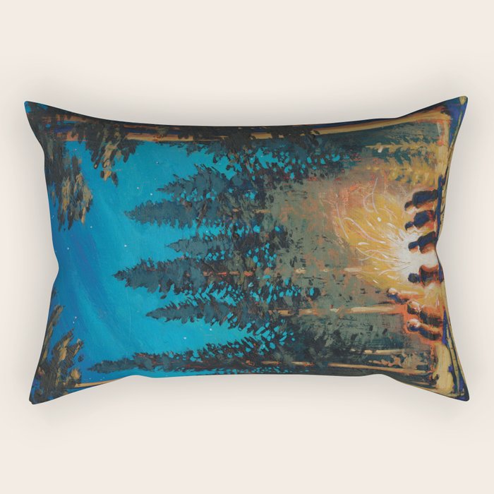 campfire gathering Rectangular Pillow Gallery Image 1