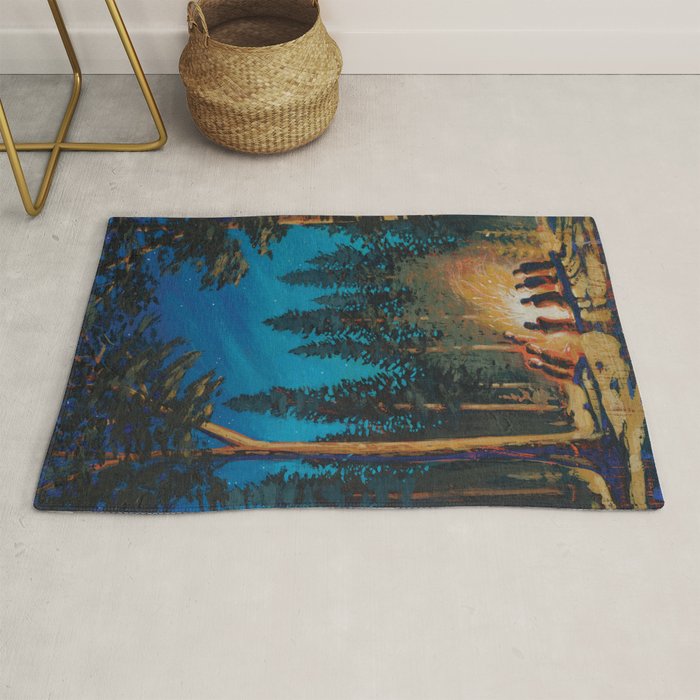 campfire gathering Rug Gallery Image 1
