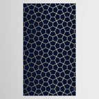 Abstract Geometric Pattern, Navy Blue and Gold Tablecloth Gallery Image 2