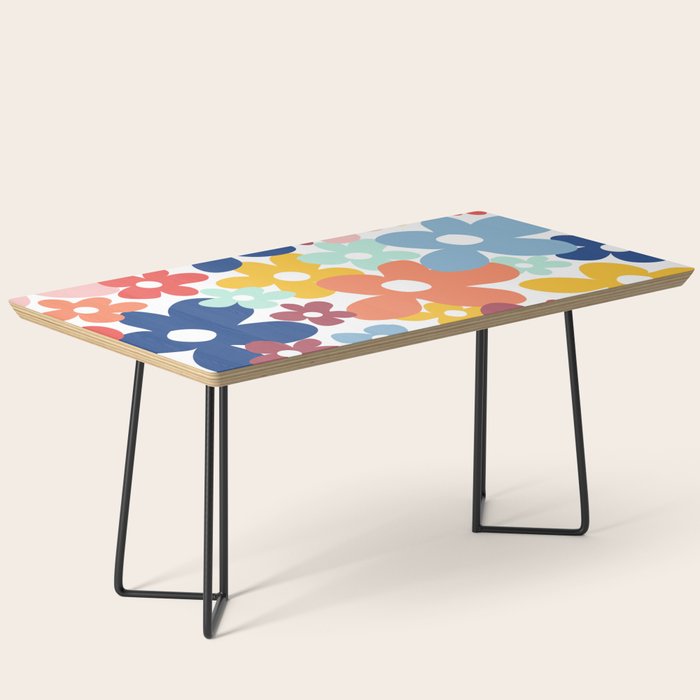 Wall Flower, Retro, Colorful, Floral Prints Coffee Table Gallery Image 1