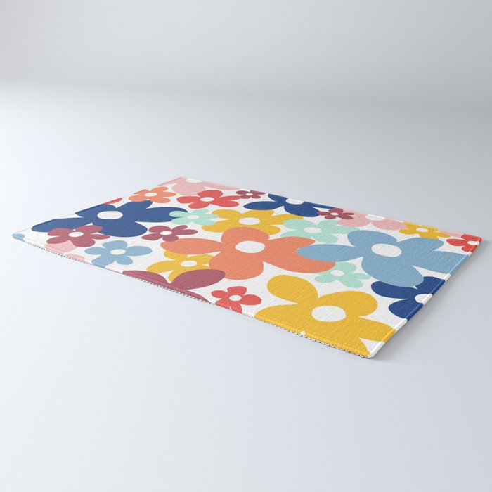 Wall Flower, Retro, Colorful, Floral Prints Rug Gallery Image 3