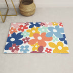 Wall Flower, Retro, Colorful, Floral Prints Rug Gallery Image 1