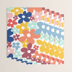 Wall Flower, Retro, Colorful, Floral Prints Wrapping Paper Gallery Image 3