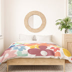 Wall Flower, Retro, Colorful, Floral Prints Duvet Cover Gallery Image 3