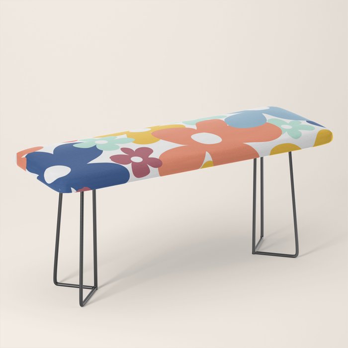 Wall Flower, Retro, Colorful, Floral Prints Bench Gallery Image 1