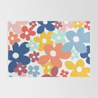 Wall Flower, Retro, Colorful, Floral Prints Rug Gallery Image 2