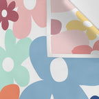 Wall Flower, Retro, Colorful, Floral Prints Wall Tapestry Gallery Image 3