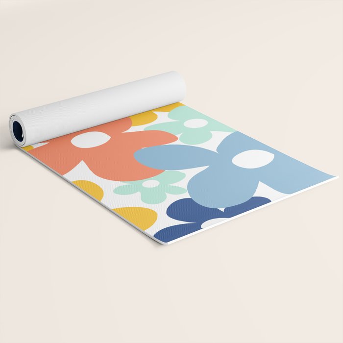 Wall Flower, Retro, Colorful, Floral Prints Yoga Mat Gallery Image 2