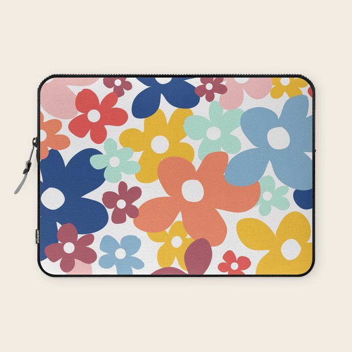 Wall Flower, Retro, Colorful, Floral Prints Laptop Sleeve Gallery Image 1