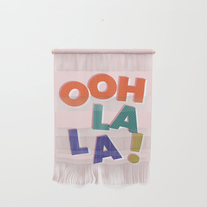 OOH LA LA! colorful french typography Wall Hanging Gallery Image 1