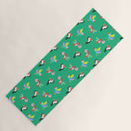 Happy Tropical Jungle Birds Toucan Hummingbird Parrot Green Yoga Mat Gallery Image 1