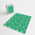 Happy Tropical Jungle Birds Toucan Hummingbird Parrot Green Jigsaw Puzzle Gallery Image 2