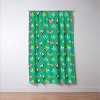 Happy Tropical Jungle Birds Toucan Hummingbird Parrot Green Window Curtain Gallery Image 3