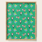 Happy Tropical Jungle Birds Toucan Hummingbird Parrot Green Serving Tray Gallery Image 1