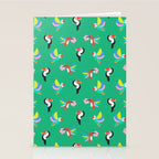 Happy Tropical Jungle Birds Toucan Hummingbird Parrot Green Stationery Card Gallery Image 2